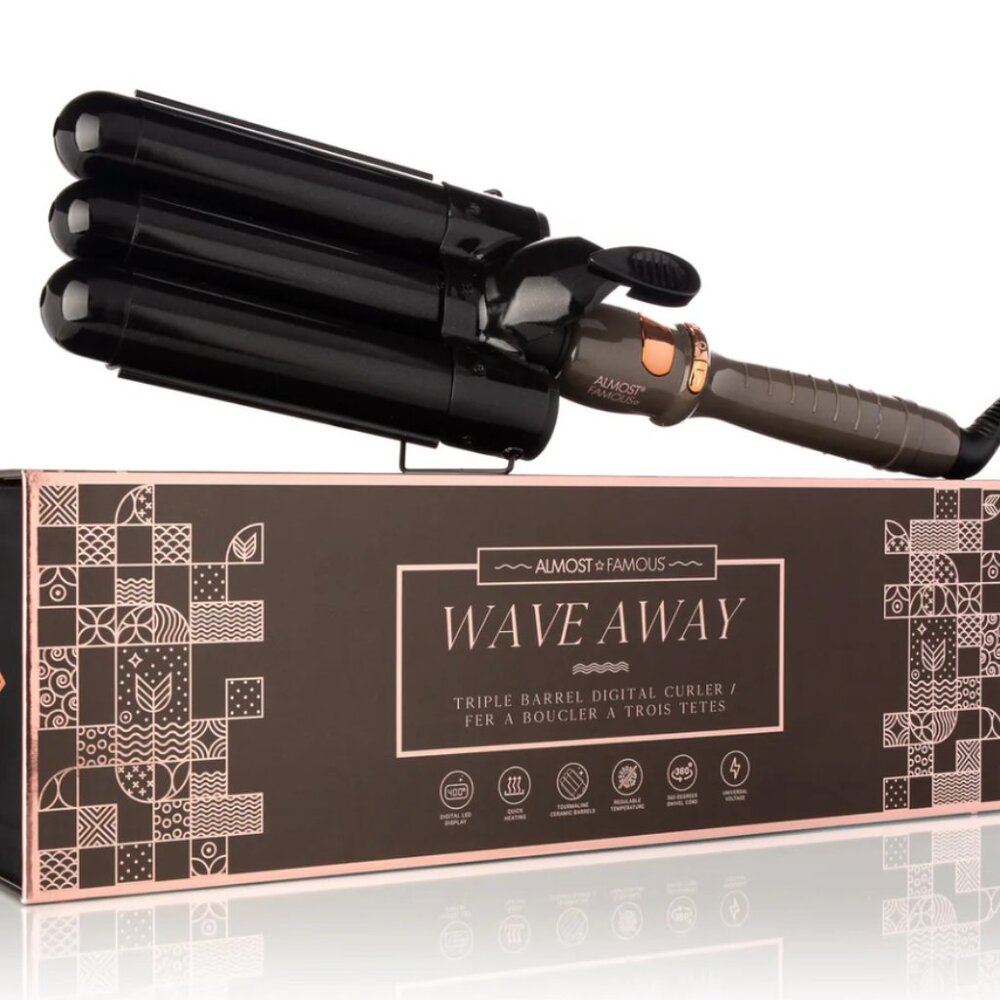 Almost Famous Wave Away 3-Barrel Curler with Tourmaline Ceramic Barrels